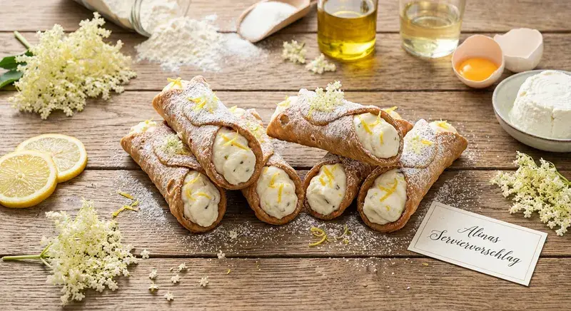 Holunderblüten Cannoli Zitronen Ricotta