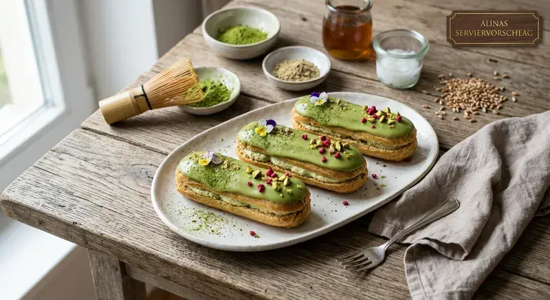 Kardamom-Matcha Eclairs Fit & Feierlich