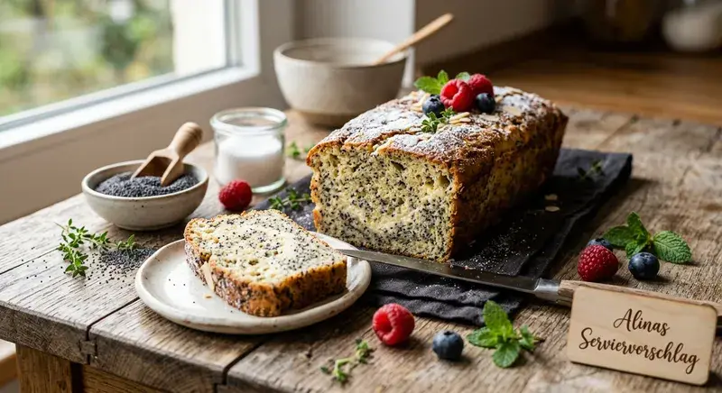 Keto-Mohn-Cheesecake-Brot Himmlisch luftig