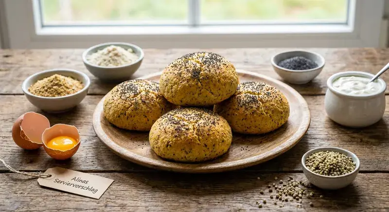 Keto-Mohnbrötchen mit Hanf