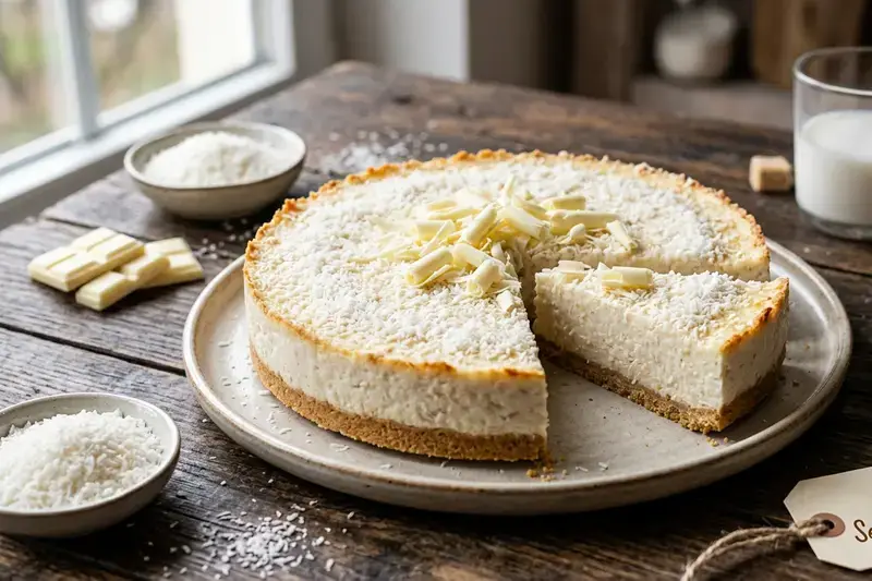 Klassische Kokos-Tarte frisch gebacken