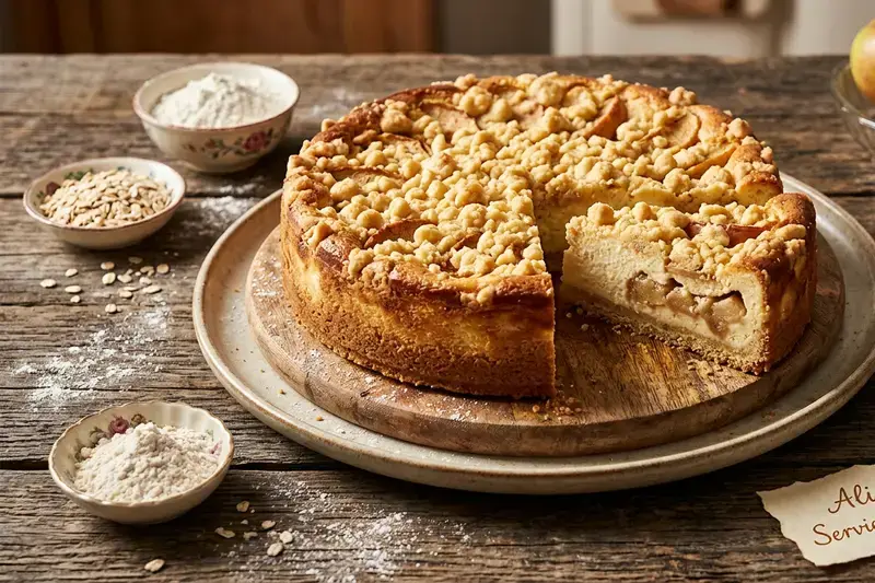 Klassischer Apfel Käsekuchen
