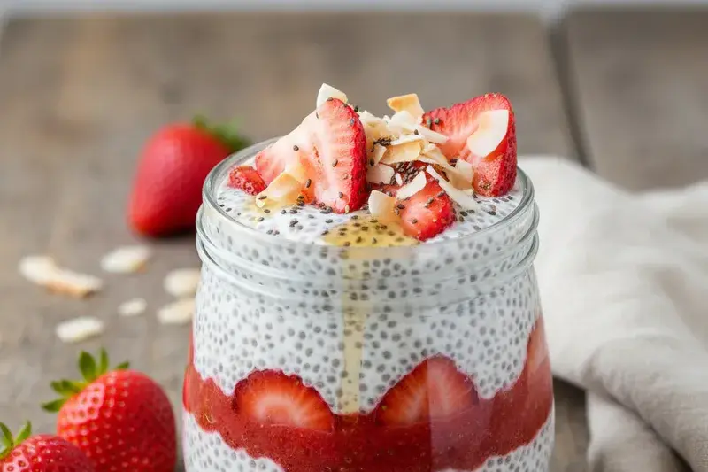 Klassischer Erdbeer Pudding