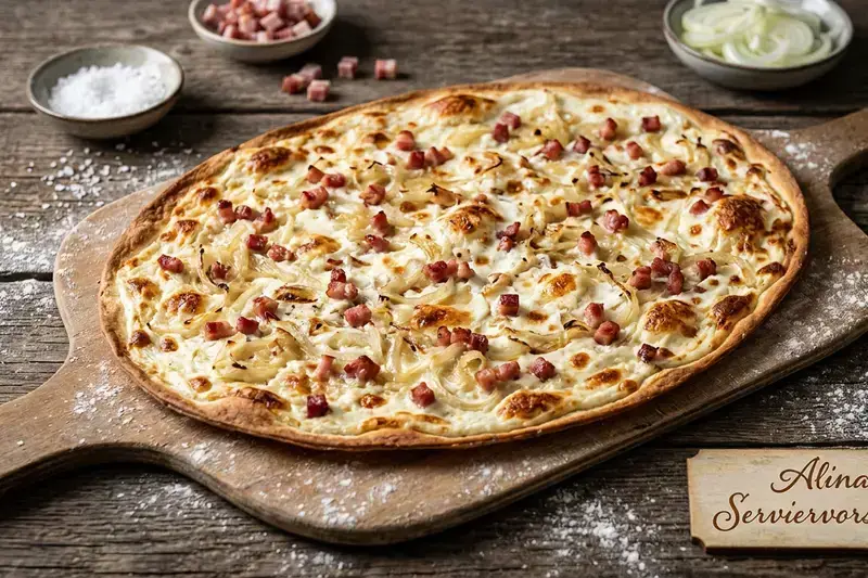 Klassischer Flammkuchen fürs Kaffeekränzchen
