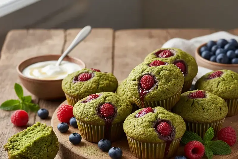 Klassischer Himbeer Muffin