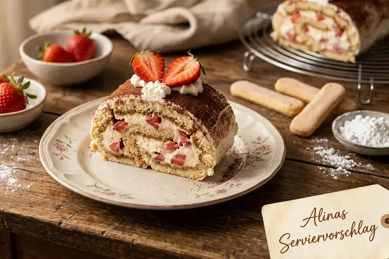 Klassisches Erdbeer Tiramisu