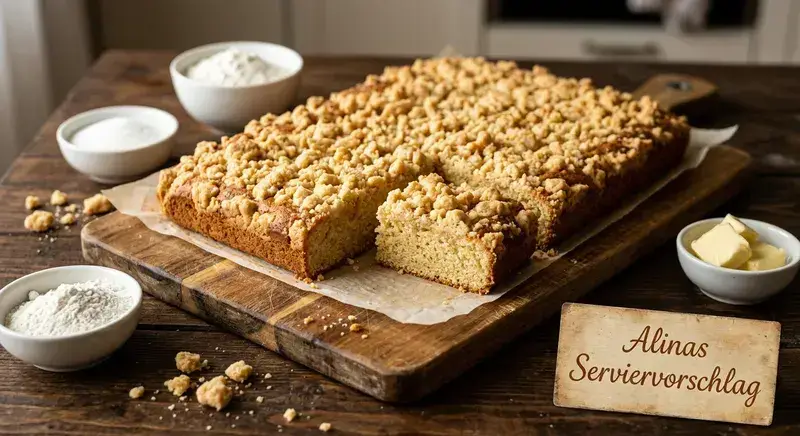 Knuspriger Streuselkuchen Milch