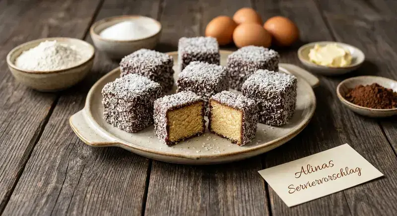 Köstliche Kokoswu rfel Easy peasy selber machen Cupavci Lamington