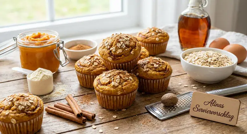 Goldener Kürbis-Muffin frisch gebacken