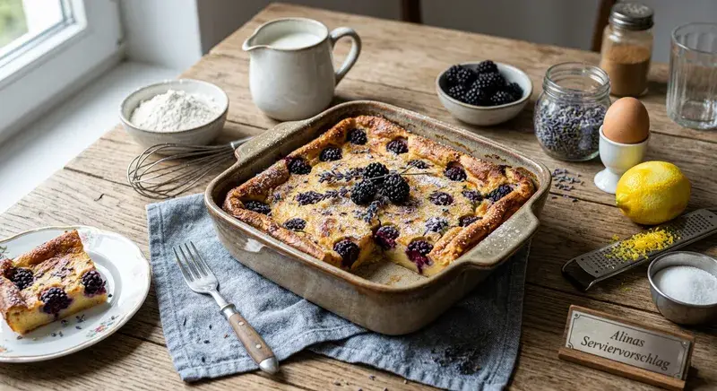 Lavendel-Brombeer Clafoutis Ein französischer Traum