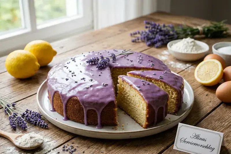 Lavendel Zitronen Blitzkuchen Lila Glanz