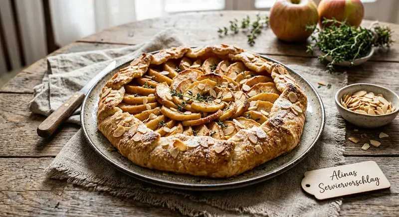 Mandel Apfel Thymian Galette