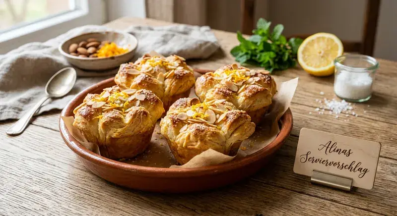 Mandel-Zitrus Brioche-Blüten