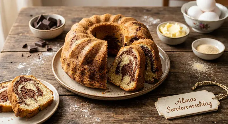 Marmorkuchen aus Rührteig