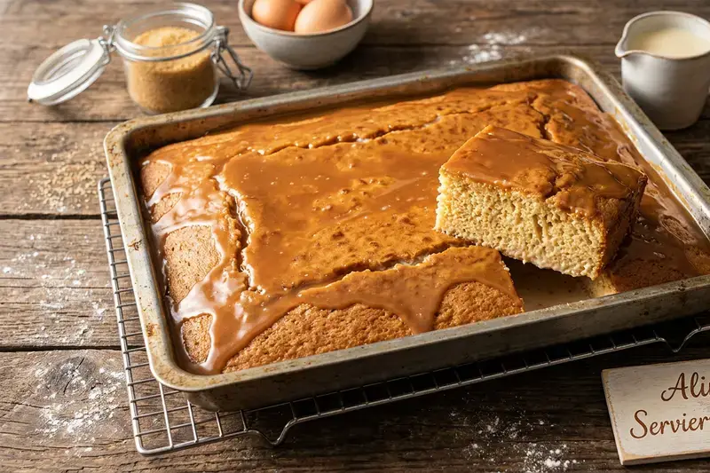 Milchkuchen Karamellsoße