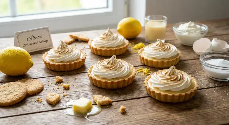 Mini Zitronen Eistörtchen Baiserhaube ohne Backen