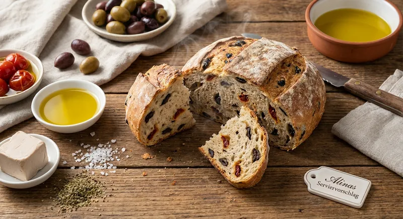 Würziges Brot frisch gebacken