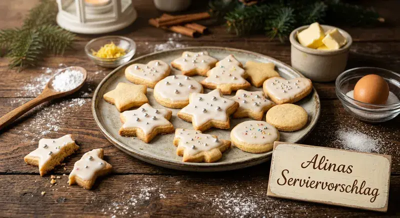 Omas Butterplätzchen Ausstechplätzchen Weihnachtsplätzchen Zuckerguss