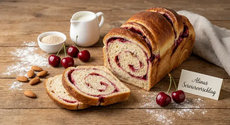 Panna Cotta Nussbrot mit Kirsch-Swirl