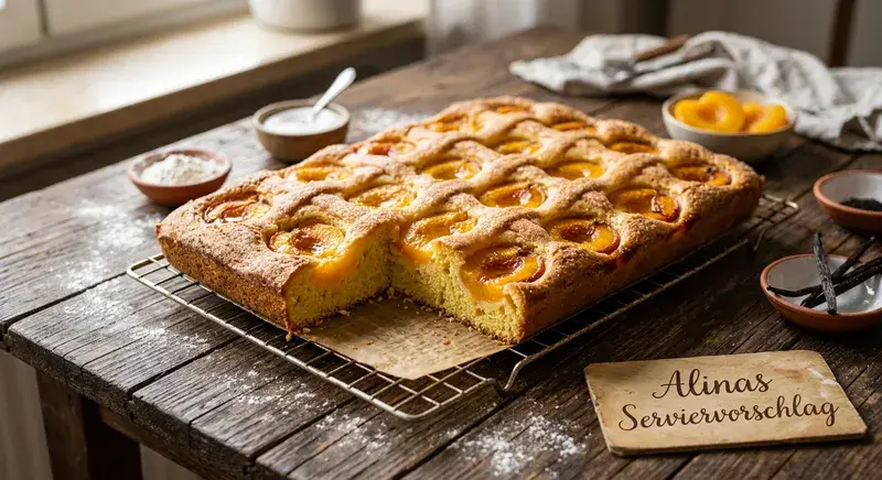 Pfirsich Blechkuchen / Blitzkuchen / Einfach, Schnell & Lecker