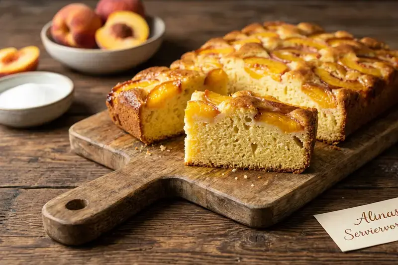 Pfirsich Joghurt Kuchen Schneller und einfacher Upside Down Kuchen