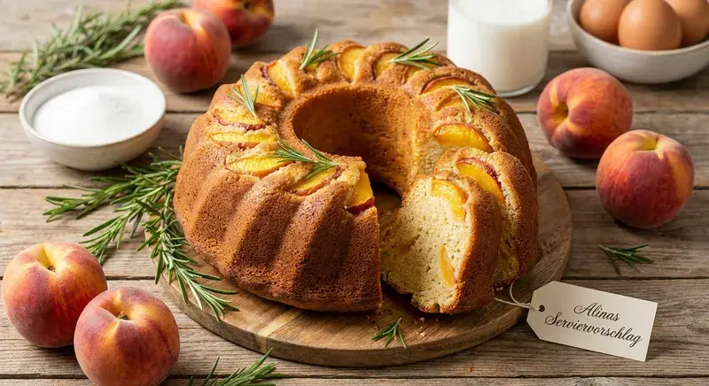 Pfirsich-Rosmarin-Liebe Ein aromatischer Sommerkuchen