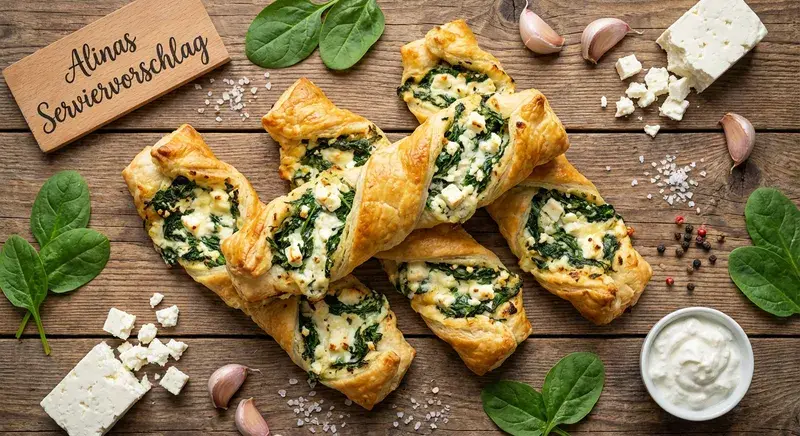 Quark-Spinat-Twists mit Feta