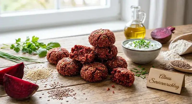 Quinoa Rote Bete Bites Kräuterquark