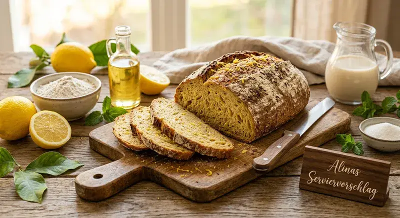 Roggen-Zitronenbrot Sonnenschein in Scheiben