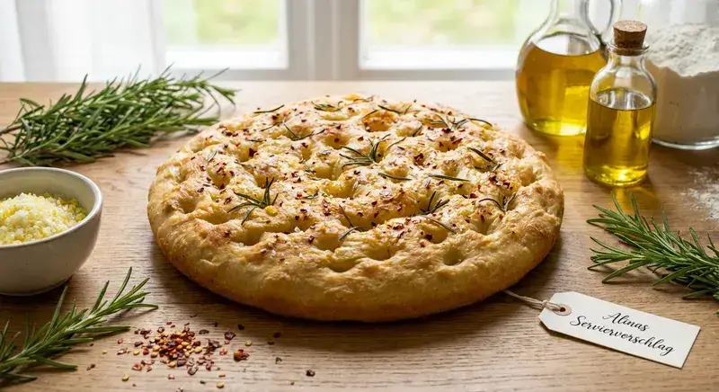 Rosmarin Chili Focaccia Zitronensalz