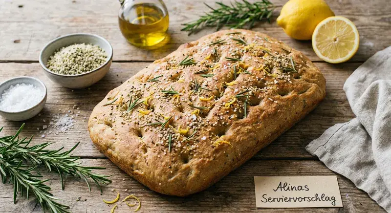 Rosmarin Hanf Focaccia Zitronenkick