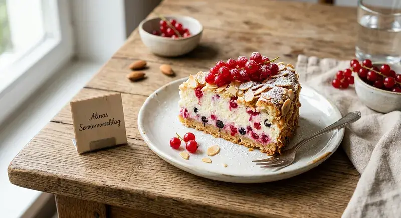 Rote-Beeren-Wolke auf Mandelkrokant