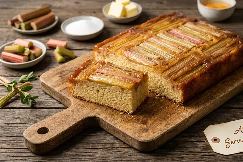 Saftig, karamellig, genial Mein Upside Down Rhabarberkuchen