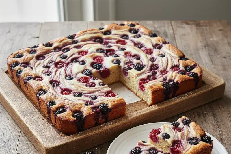 Saftiger Beeren Joghurt Kuchen vom Blech