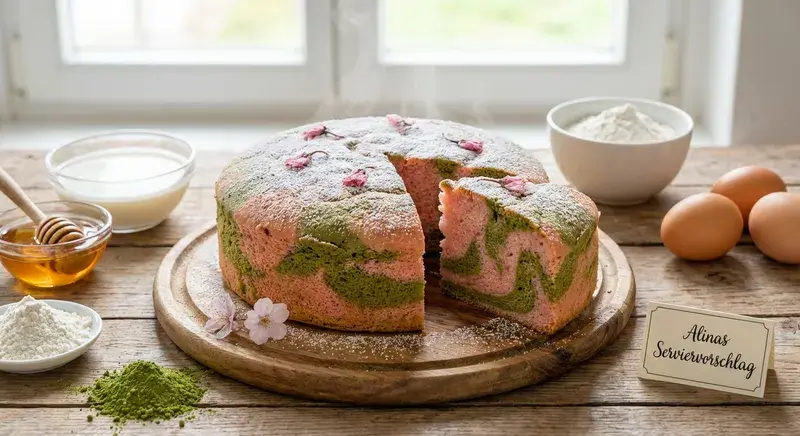 Sakura Swirl Castella Blitz Kuchen