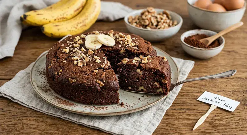 Schoko Bananen Träume Saftiger Kuchen ohne Mehl & Zucker Blitzschnell
