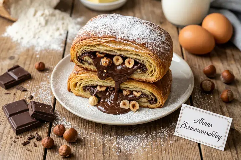 Schoko Nuss Nougat Traum Feiner Pain au Chocolat Kuchen
