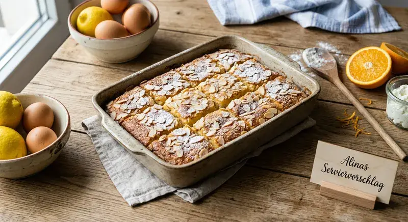 Sizilianische Zitrus Ricotta Schnitten