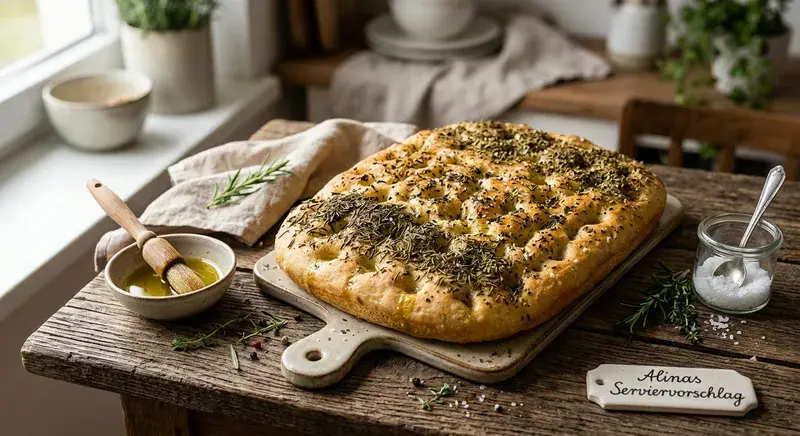 Sonnenaufgangs-Focaccia mit Kräuter-Ombré