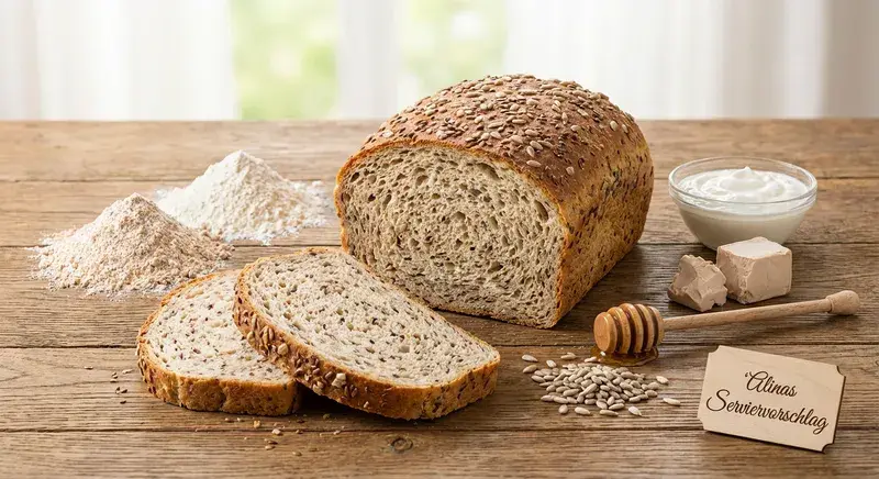 Sonnenaufgangs-Leinsamen-Quarkbrot