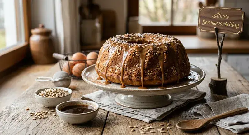 Sonnenblumen Bagelkuchen Ahornsirup Zimt Glasur