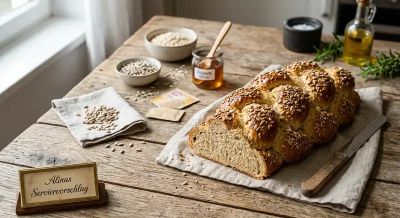 Sonnenblumen-Challah Goldene Power-Zöpfe