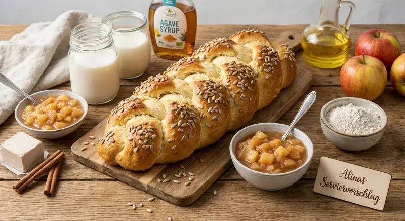 Sonnenblumen Dinkel Zopf Apfel Kompott