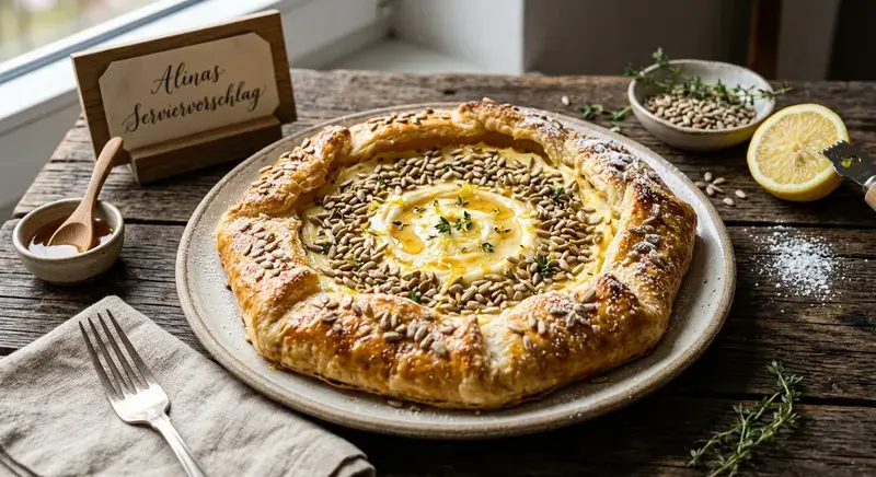 Sonnenblumen Galette Honig Zitronen Creme
