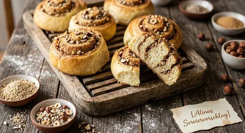 Sonnenblumen Haselnuss Taler Flaumige Hefegebäck Stücke
