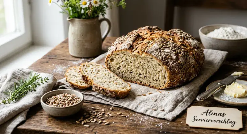 Sonnenblumen Kerne Soda Bread Rustikal & Fluffig