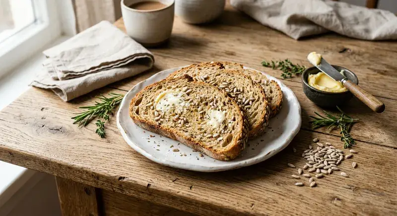 Sonnenblumen-Kräuter-Toast