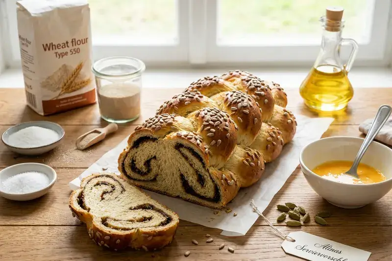 Sonnenblumenkern Challah Kardamom Swirl