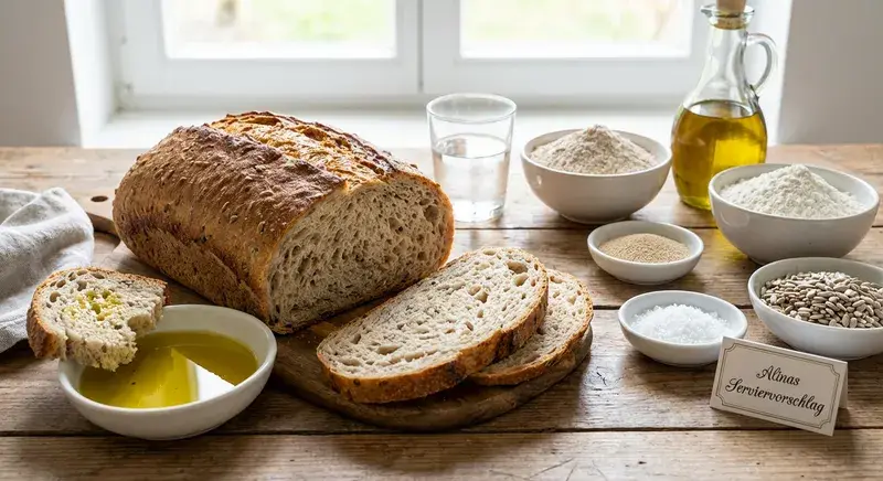 Sonnenblumenkern-Dinkel-Krume mit Olivenöl