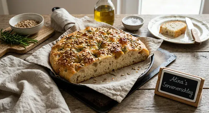 Sonnenblumenkern-Sauerteig-Focaccia